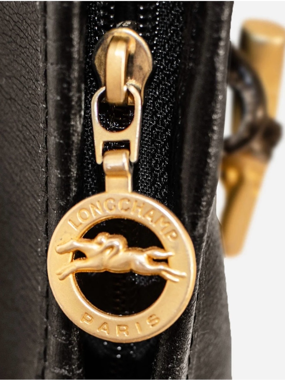 Longchamp Black Leather Backpack with Gold Hardware - Picture 7 of 10